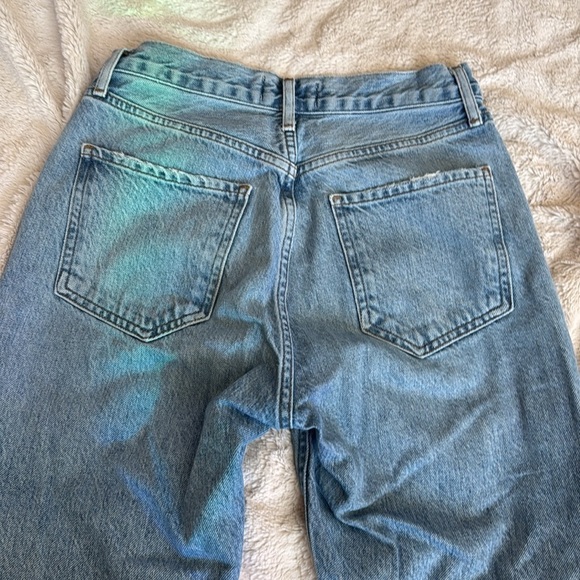 AGOLDE Riley Jeans High Rise Straight Cropped Jean sz 24 NEW distressed denim - Picture 13 of 15